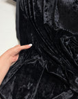 Black Crushed Velvet Fabric