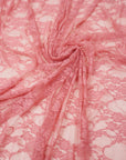 Coral Floral Stretch Lace Fabric by the Yard