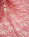 Coral Floral Stretch Lace Fabric by the Yard