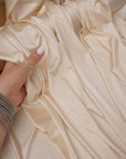 Cream Shiny Milliskin Nylon Spandex Fabric | 4-Way Stretch | By the Yard