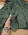 Hunter Green Washed Linen Rayon Fabric
