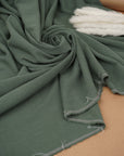 Hunter Green Washed Linen Rayon Fabric