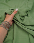 Moss Green Washed Linen Rayon Fabric