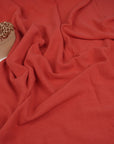 Rubby Red Washed Linen Rayon Fabric