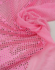 Pink 3mm Confetti Dot Sequin Fabric | Metallic Mesh Sparkle | By the Yard