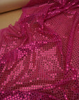 Fuchsia Sequin Fabric by the Yard | 3mm Confetti Dot Metallic Mesh