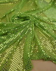 Lime 3mm Confetti Dot Sequin Fabric | Metallic Mesh Sparkle | By the Yard