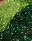 Emerald 3mm Confetti Dot Sequin Fabric | Metallic Mesh Sparkle | By the Yard