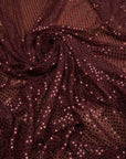 Burgundy 3mm Confetti Dot Sequin Fabric | Metallic Mesh Sparkle | By the Yard