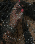 Black Sequin Fabric by the Yard | 3mm Confetti Dot Metallic Mesh