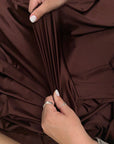 Brown Shiny Milliskin Nylon Spandex Fabric | 4-Way Stretch | By the Yard