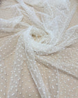 Sheer Polka Dot Mesh Fabric by Yard, Soft Mini Velvet Polka Dots