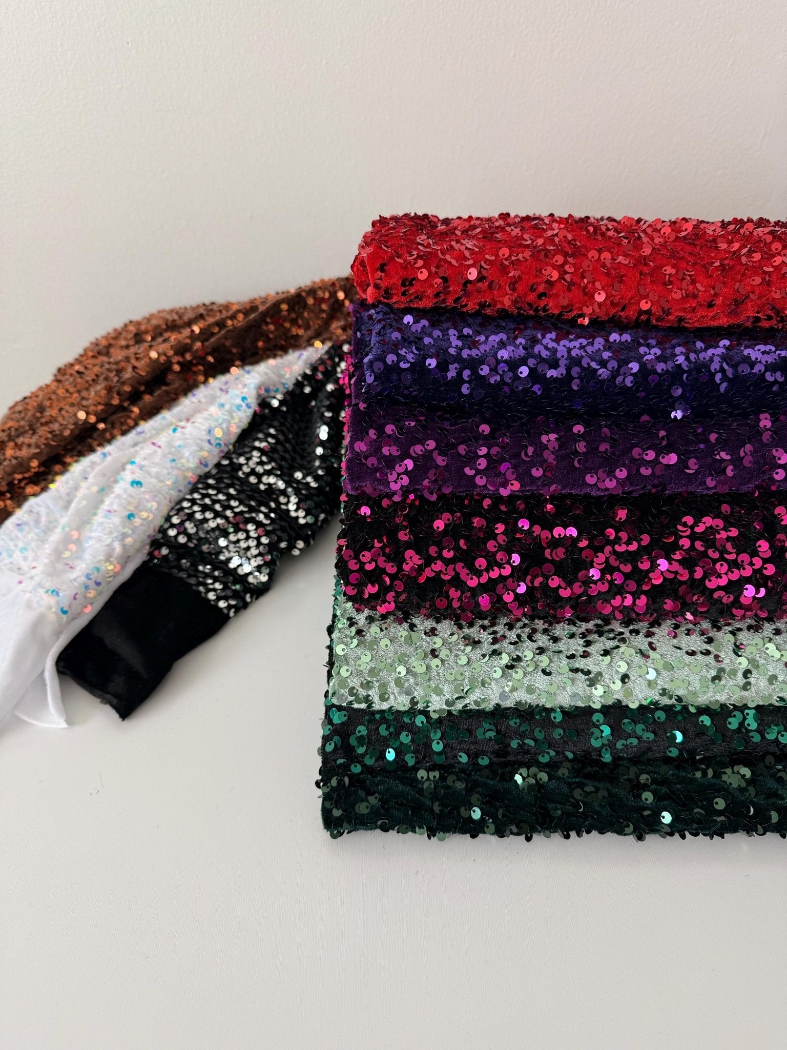 Best Price Sequin Velvet Fabric, Stephanie Overlap Sequins With Velvet Fabric Sold by Yard, Sparkly Fabric for Gown, Red, Green, Red, Pink - from Gala Textile