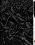 Black Crushed Velvet Fabric by the Yard, Black Velvet for Dressmaking, Drapes, Cushions, Gown, Decor Event Fabric Premium Quality Low Price - from Gala Textile