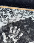 Black Floral Lace Fabric by yard Embroidery Corded With Sequins Fabric Non Stretch Sequined Embroidered On Lace for Dress Gowns, Event Decor - from Gala Textile