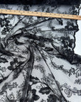 Black Floral Lace Fabric by yard Embroidery Corded With Sequins Fabric Non Stretch Sequined Embroidered On Lace for Dress Gowns, Event Decor - from Gala Textile