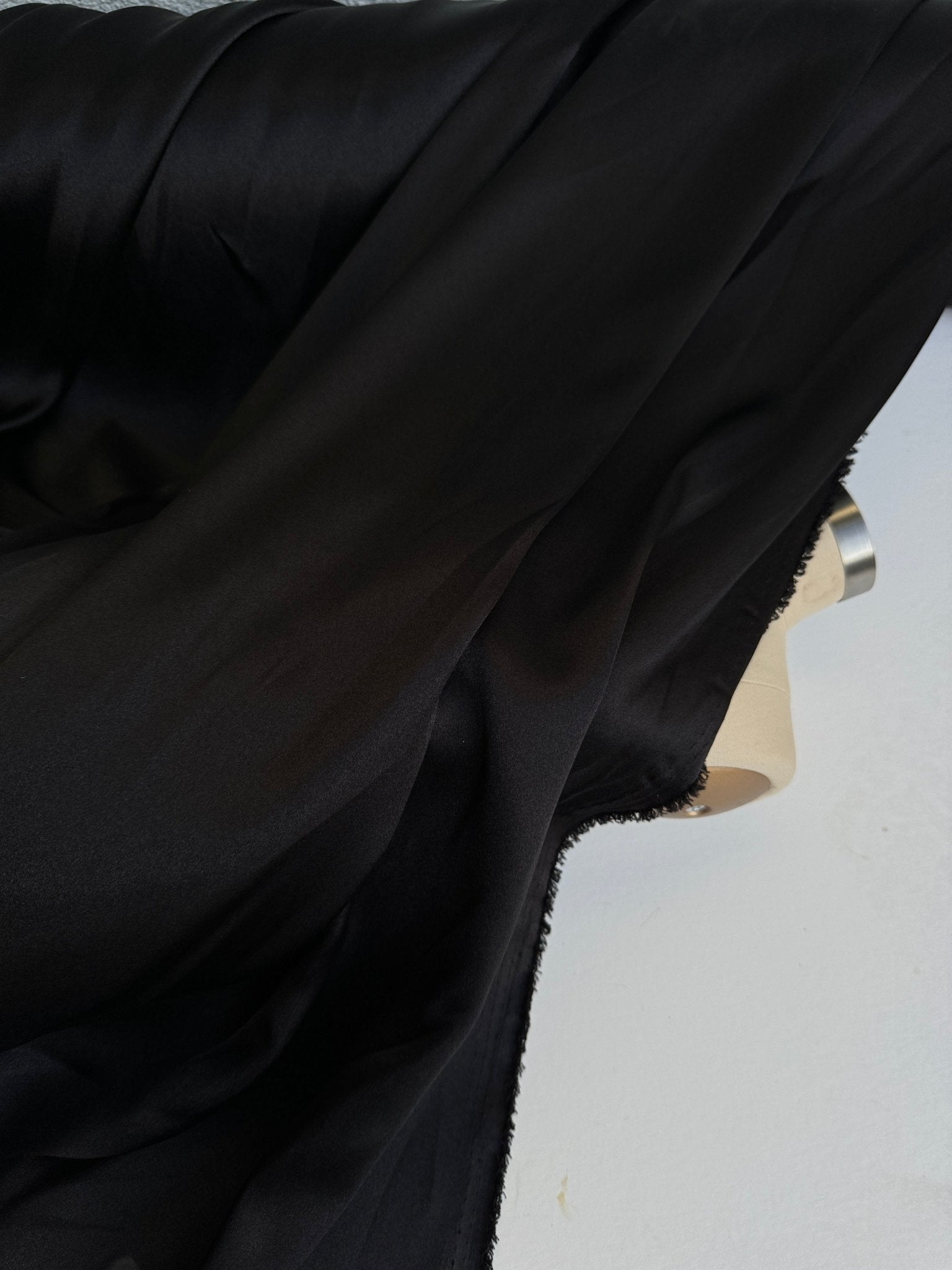 Black Satin Fabric by the Yard, Silky Smooth Material for Gowns, Drapes, Sewing & Crafts - Crafts from Gala Textile
