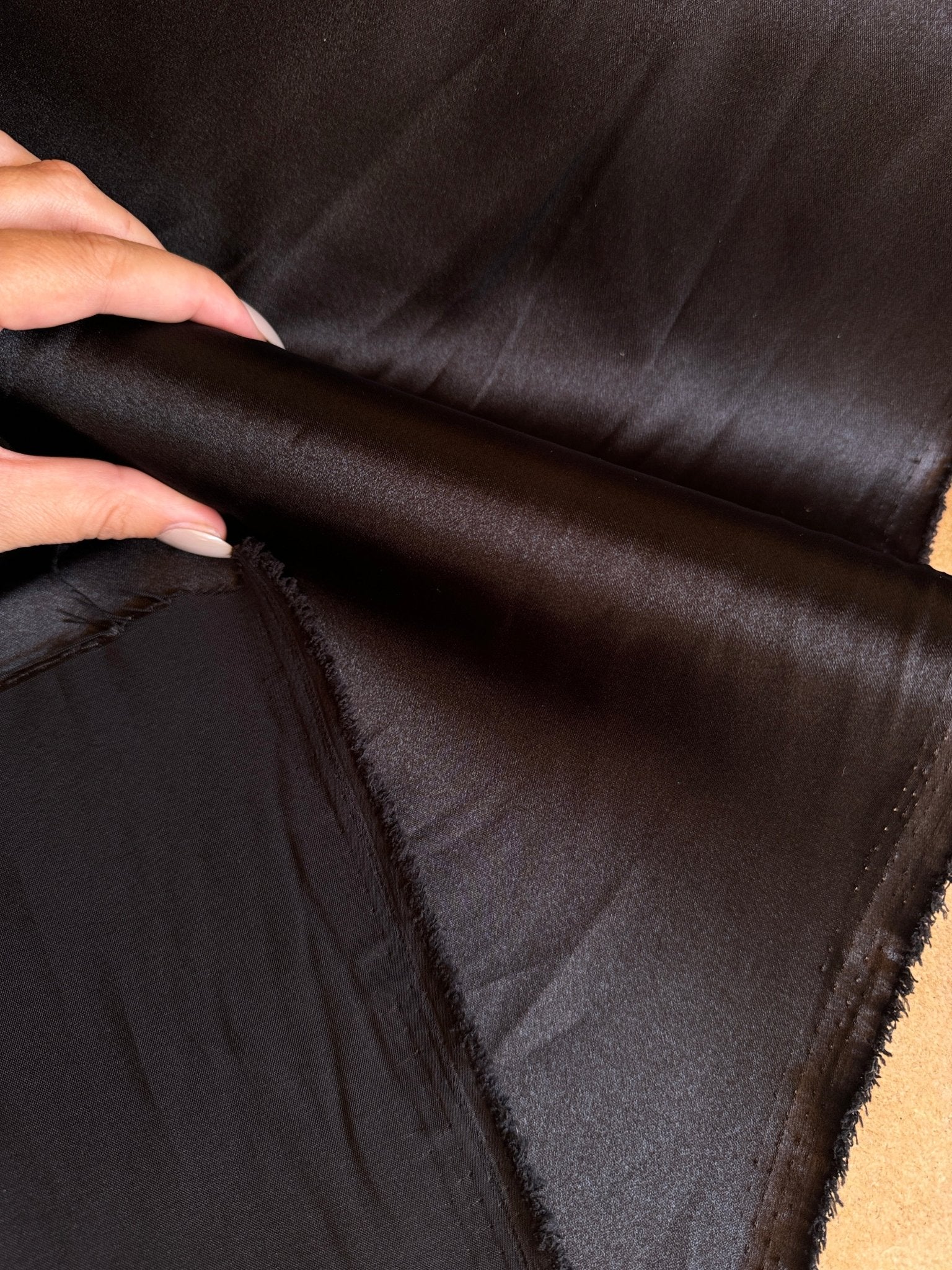 Black Satin Fabric by the Yard, Silky Smooth Material for Gowns, Drapes, Sewing & Crafts - Crafts from Gala Textile