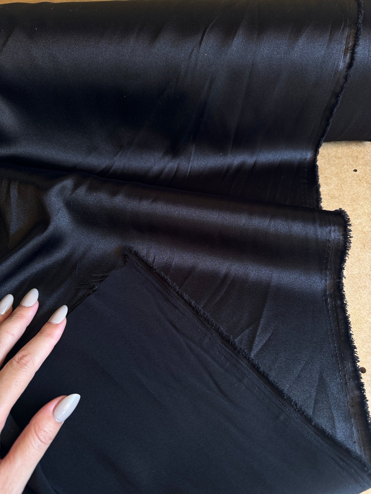 Black Satin Fabric by the Yard, Silky Smooth Material for Gowns, Drapes, Sewing & Crafts - Crafts from Gala Textile