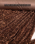 Brown Sequins on Stretch Brown Velvet Fabric, Luxury Brown Sequined Fabric by yard for Wedding Dresses Gowns, Bows Holiday Crafting Material - from Gala Textile