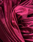 Burgundy Stretch Velvet Fabric, Spandex Soft Velvet Fabric - Solid, for Pillows, Scrunchies, Drapes, Dresses, Decorations Premium Quality - from Gala Textile