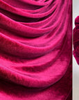 Burgundy Stretch Velvet Fabric, Spandex Soft Velvet Fabric - Solid, for Pillows, Scrunchies, Drapes, Dresses, Decorations Premium Quality - from Gala Textile