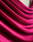 Burgundy Stretch Velvet Fabric, Spandex Soft Velvet Fabric - Solid, for Pillows, Scrunchies, Drapes, Dresses, Decorations Premium Quality - from Gala Textile