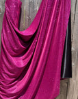 Fuchsia Shimmer Lurex Knit Fabric by Yard Knit Fuchsia Luxury Sparkle Fabric Spandex Glitter, Sparkle Evening Bridal Gowns, Backdrops, Bows - from Gala Textile