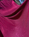 Fuchsia Shimmer Lurex Knit Fabric by Yard Knit Fuchsia Luxury Sparkle Fabric Spandex Glitter, Sparkle Evening Bridal Gowns, Backdrops, Bows - from Gala Textile
