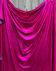 Fuchsia Spandex Lame Foil Fabric Stretch Pink Metallic Material, All Over Foil on Stretch Knit, for Dance Wear, Costumes, Dresses, Leggings - from Gala Textile