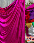 Fuchsia Spandex Lame Foil Fabric Stretch Pink Metallic Material, All Over Foil on Stretch Knit, for Dance Wear, Costumes, Dresses, Leggings - from Gala Textile