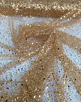 Gold Beaded Lace Fabric by Yard, Embroidered with Pearls & Sequins Mesh Sequin on Sheer Mesh Bridal Dresses, Gowns, Veils, Table Decor - from Gala Textile