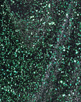 Hunter Green Sequins on Black Stretch Velvet Fabric, Green Sequin Fabric by yard for Dresses Gowns, Bows, Premium Quality Lowest Price - from Gala Textile