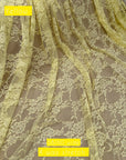 Bright lemon yellow floral stretch lace fabric 60 inch wide summer fashion