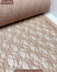 Cream nude floral stretch lace fabric roll 58/60 wide vintage style