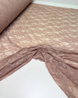 Nude Floral Stretch Lace Fabric draped showing soft slight sheen