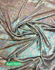 Iridescent Galaxy Foil Fabric by Yard, Teal and Purple Metallic Material Hologram for Kimonos, Kids, Dresses, Gowns, Costumes Crafts 115GSM