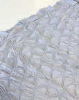 Silver Textured Diamond Jacquard Fabric by Yard, 3D Gray Ruched 4 Way Stretch Spandex for Prom Dresses, Leggings, Scrunchies, DIY 260 GSM