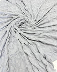 Silver Textured Diamond Jacquard Fabric by Yard, 3D Gray Ruched 4 Way Stretch Spandex for Prom Dresses, Leggings, Scrunchies, DIY 260 GSM