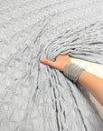 Silver Textured Diamond Jacquard Fabric by Yard, 3D Gray Ruched 4 Way Stretch Spandex for Prom Dresses, Leggings, Scrunchies, DIY 260 GSM