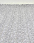 Silver Textured Diamond Jacquard Fabric by Yard, 3D Gray Ruched 4 Way Stretch Spandex for Prom Dresses, Leggings, Scrunchies, DIY 260 GSM