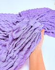 Lavender Textured Diamond Jacquard Fabric by the Yard, 3D Violet 4 Way Stretch Spandex for Prom Dresses, Leggings Scrunchies DIY 260 GSM