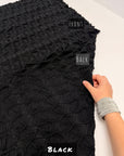 Textured Diamond Jacquard Fabric by Yard, 3D Ruched 4 Way Stretch Spandex Smocked Fabric for Prom Dresses, Leggings, Scrunchies, DIY 260 GSM