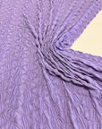 Lavender Textured Diamond Jacquard Fabric by the Yard, 3D Violet 4 Way Stretch Spandex for Prom Dresses, Leggings Scrunchies DIY 260 GSM