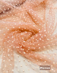 Sheer Polka Dot Mesh Fabric by Yard, Soft Mini Velvet Polka Dots on Lightweight Tulle for Bridal Veils, Girls Tutu Mesh, Curtains and Crafts