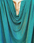 Jade Lurex Foam Glitter Knit Fabric by Yard, Reflective Blue Green Stretch Fabric, Shimmer Material for Gowns, Backdrops, Costumes ,Crafts - from Gala Textile