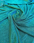 Jade Lurex Foam Glitter Knit Fabric by Yard, Reflective Blue Green Stretch Fabric, Shimmer Material for Gowns, Backdrops, Costumes ,Crafts - from Gala Textile