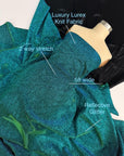 Jade Lurex Foam Glitter Knit Fabric by Yard, Reflective Blue Green Stretch Fabric, Shimmer Material for Gowns, Backdrops, Costumes ,Crafts - from Gala Textile