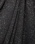 Luxurious 4 Way Stretch Black Lurex Glitter Fabric, Shimmer Sparkle by Yard for Gown, Backdrop, Drapes Black Glitter Party Dress Material - from Gala Textile