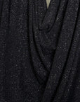 Luxurious 4 Way Stretch Black Lurex Glitter Fabric, Shimmer Sparkle by Yard for Gown, Backdrop, Drapes Black Glitter Party Dress Material - from Gala Textile